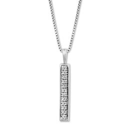 "Strength" Diamond Bar Necklace 1/10 ct tw Sterling Silver