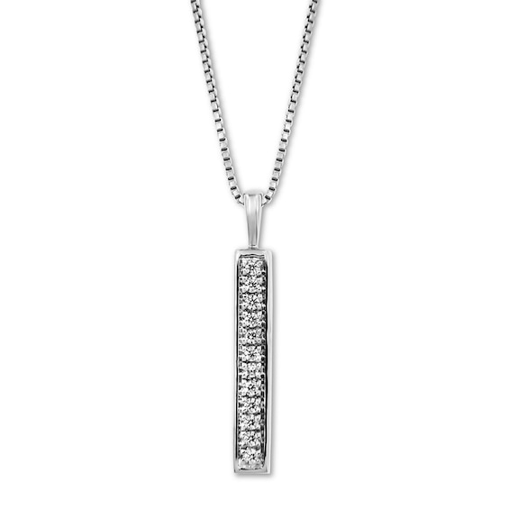 "Strength" Diamond Bar Necklace 1/10 ct tw Sterling Silver