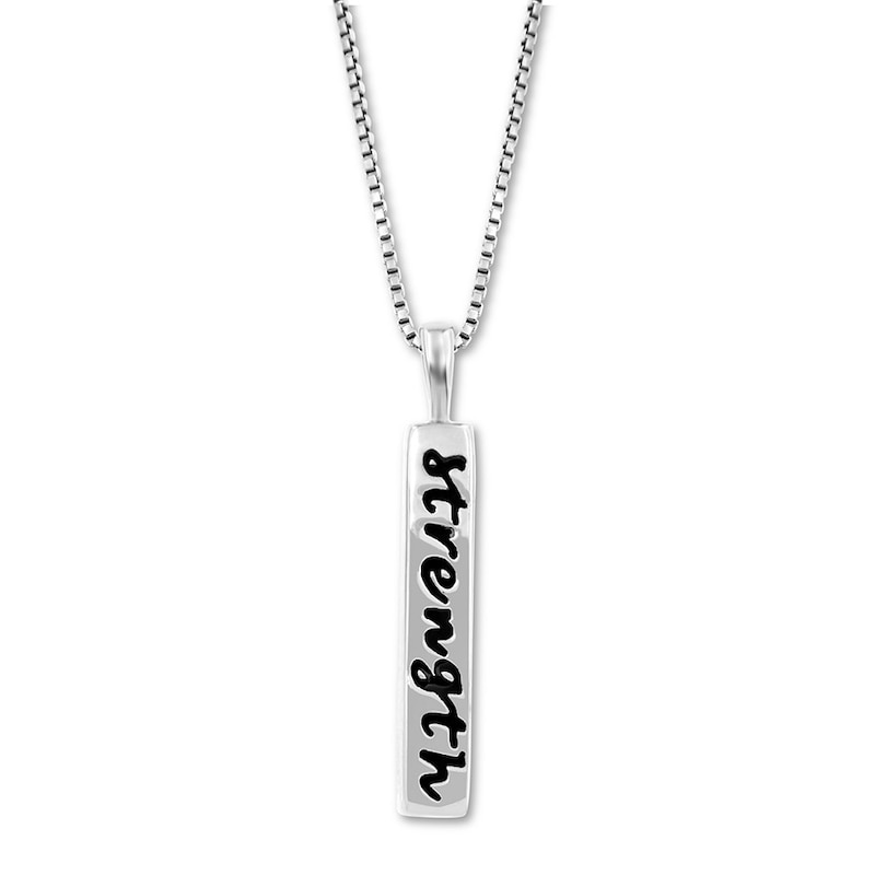 Main Image 3 of &quot;Strength&quot; Diamond Bar Necklace 1/10 ct tw Sterling Silver