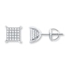 Thumbnail Image 1 of Men's Diamond Earrings 1/4 ct tw Round-cut 10K White Gold