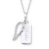 Thumbnail Image 1 of &quot;Faith&quot; Diamond Angel Wing Necklace 1/20 ct tw Sterling Silver