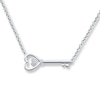 Thumbnail Image 1 of &quot;Key to My Heart&quot; Diamond Key Necklace Sterling Silver