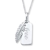 Thumbnail Image 0 of "Free" Diamond Feather Necklace 1/20 ct tw Sterling Silver