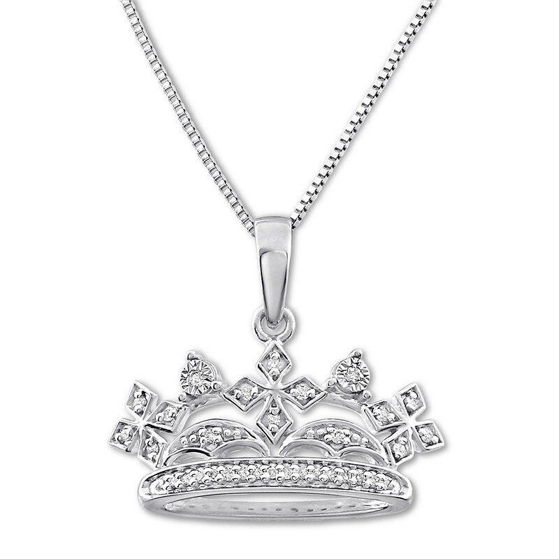 Diamond Tiara Necklace 1/15 ct tw Round Sterling Silver
