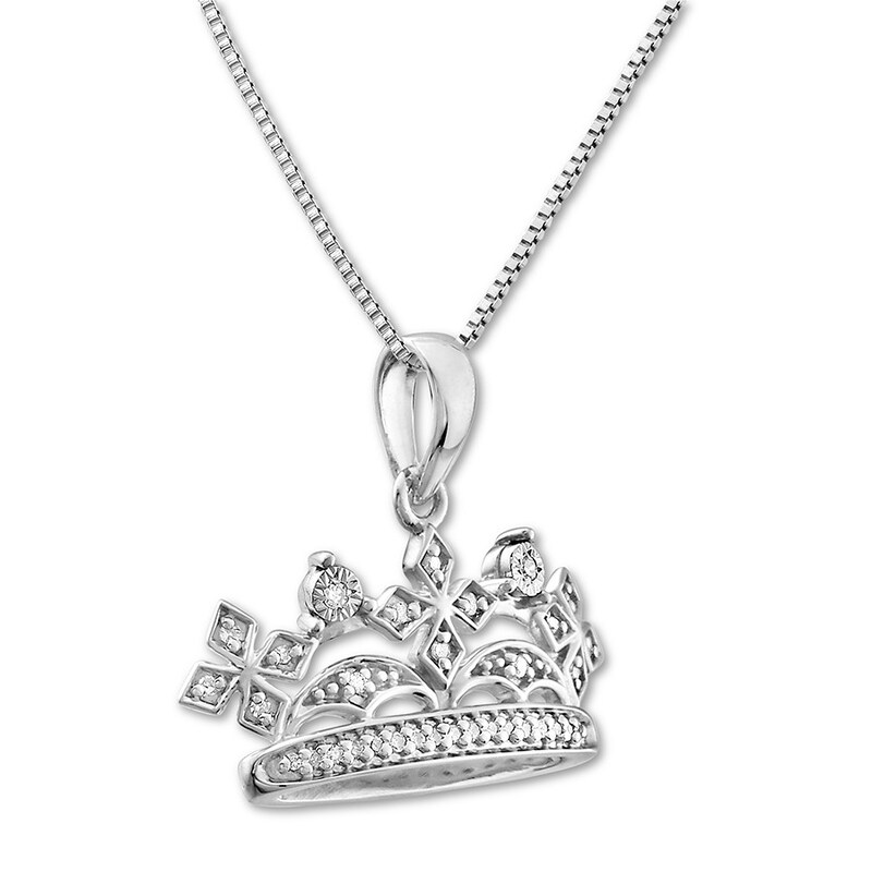 Diamond Tiara Necklace 1/15 ct tw Round Sterling Silver