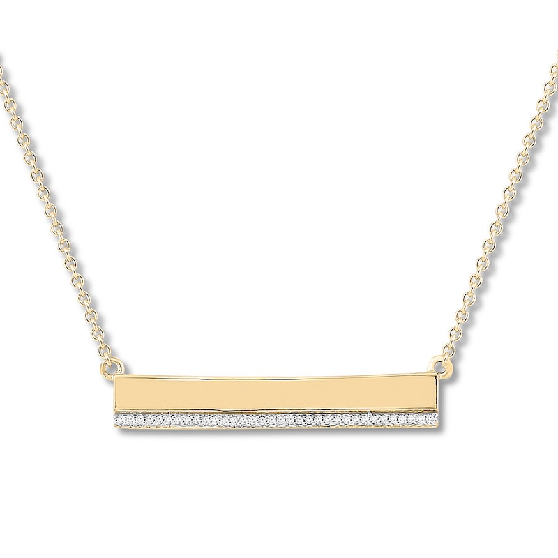 "Courage" Diamond Bar Necklace 1/20 ct tw 10K Yellow Gold