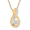 Diamond Necklace 1/5 Carat tw 10K Yellow Gold 18"