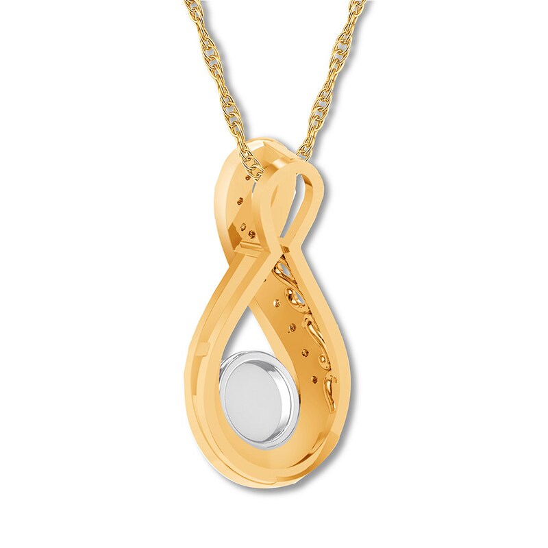 Diamond Necklace 1/5 Carat tw 10K Yellow Gold 18"