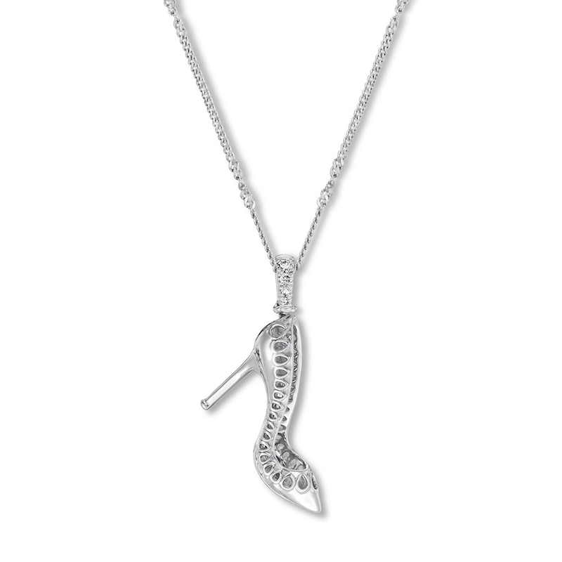 Main Image 1 of Emmy London Shoe Necklace Sterling Silver 20" Adjustable