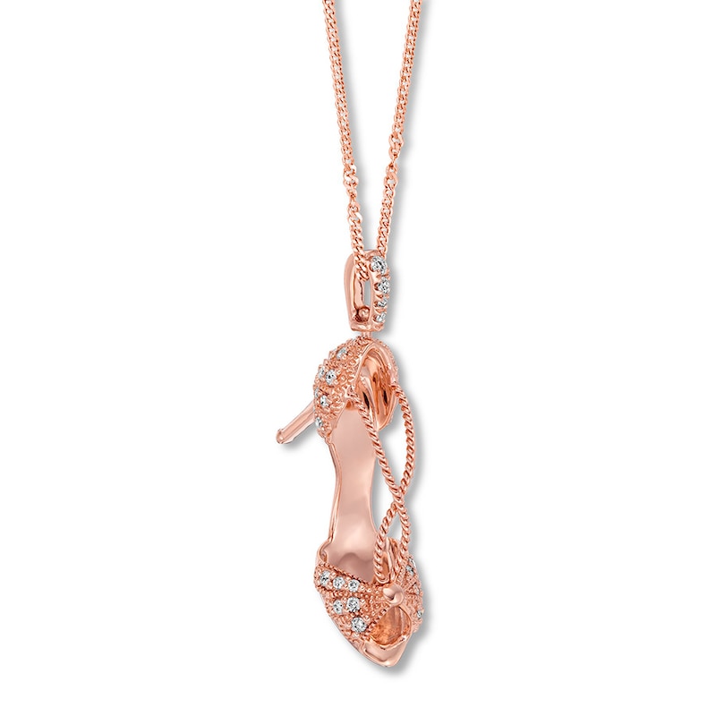 Main Image 3 of Emmy London Diamond Shoe Necklace 1/5 ct tw 10K Rose Gold 20&quot;