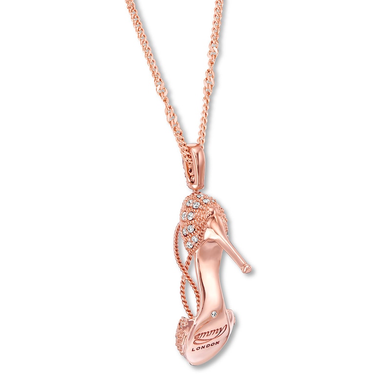Main Image 4 of Emmy London Diamond Shoe Necklace 1/5 ct tw 10K Rose Gold 20&quot;