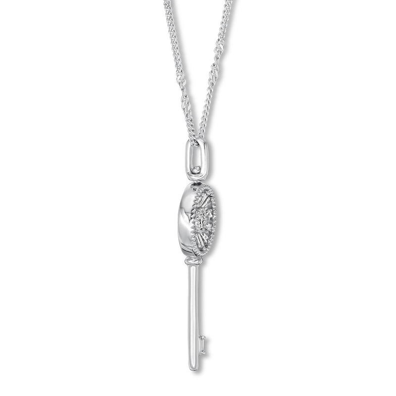Emmy London Diamond Key Necklace 1/5 ct tw Sterling Silver 20"