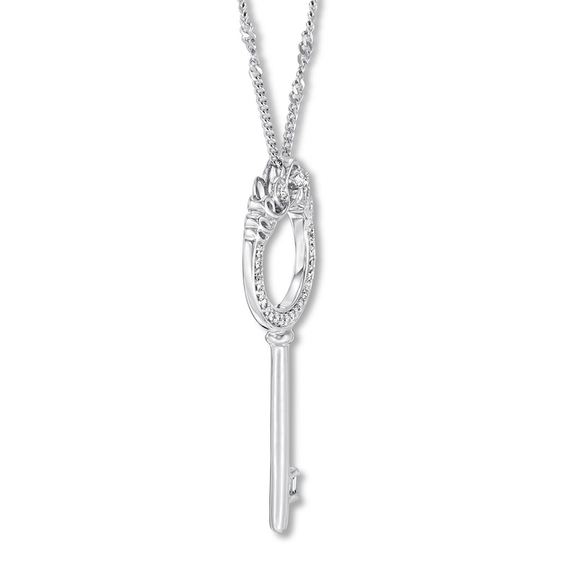 Main Image 2 of Emmy London Diamond Key Necklace 1/10 ct tw Sterling Silver 20&quot;