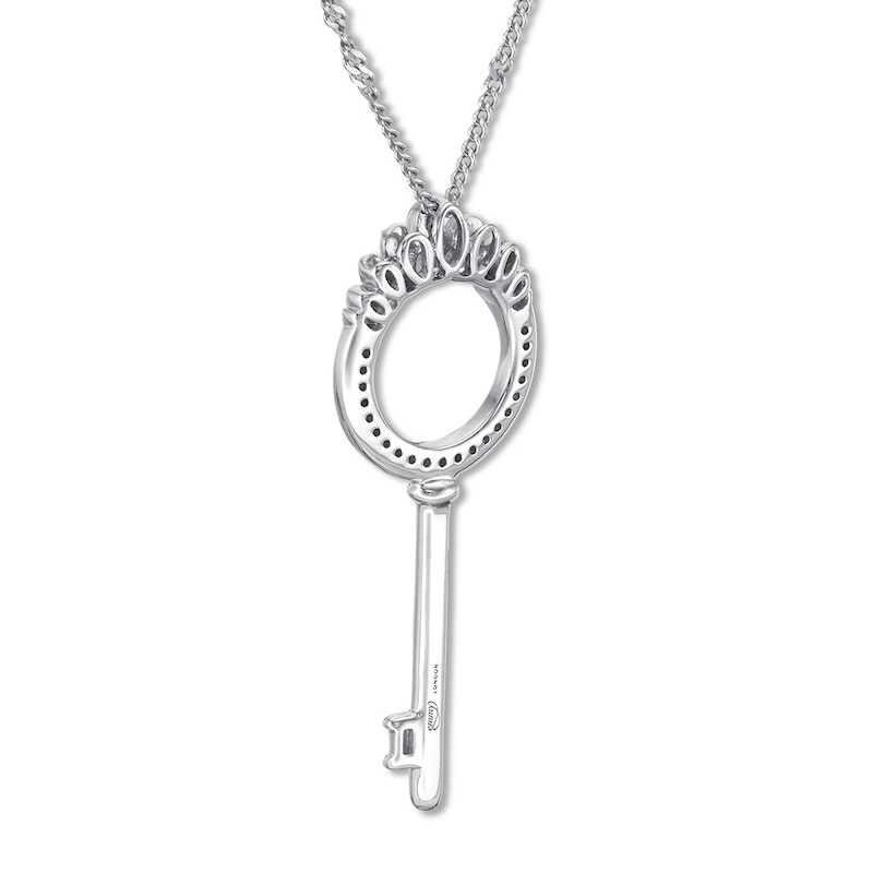 Emmy London Diamond Key Necklace 1/10 ct tw Sterling Silver 20"