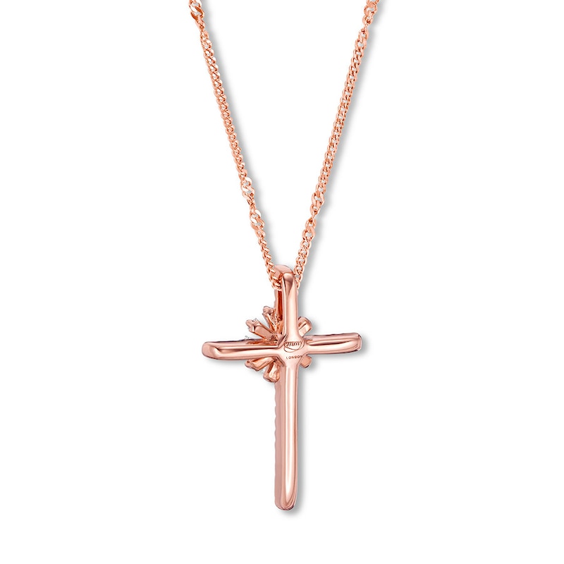 Main Image 4 of Emmy London Diamond Cross Necklace 1/5 ct tw 10K Rose Gold