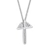 Emmy London Diamond Cross Necklace 1/5 ct tw Sterling Silver 20"