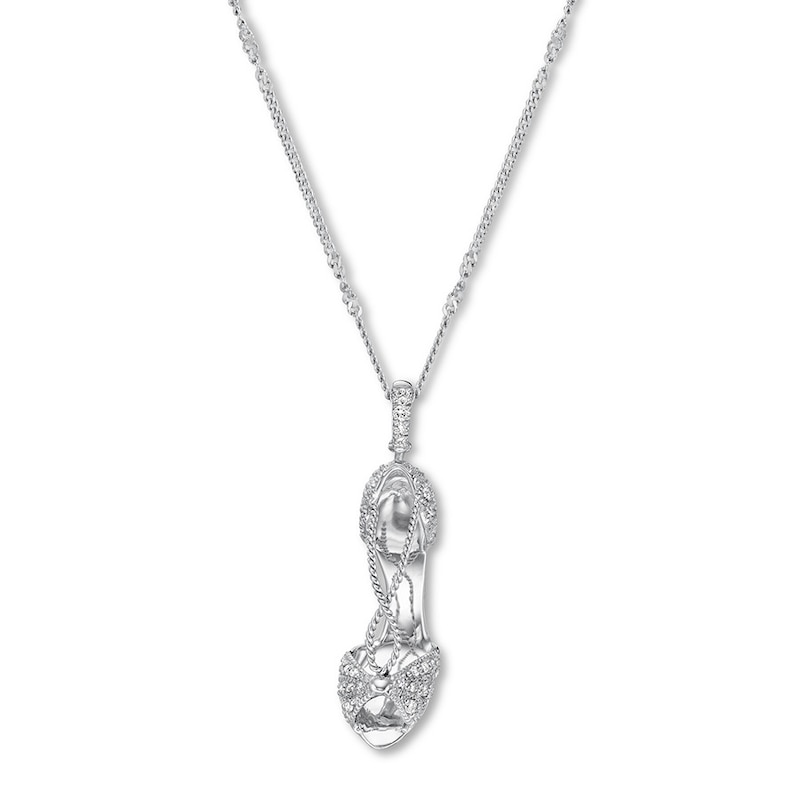 Main Image 1 of Emmy London Diamond Shoe Necklace 1/5 ct tw Sterling Silver
