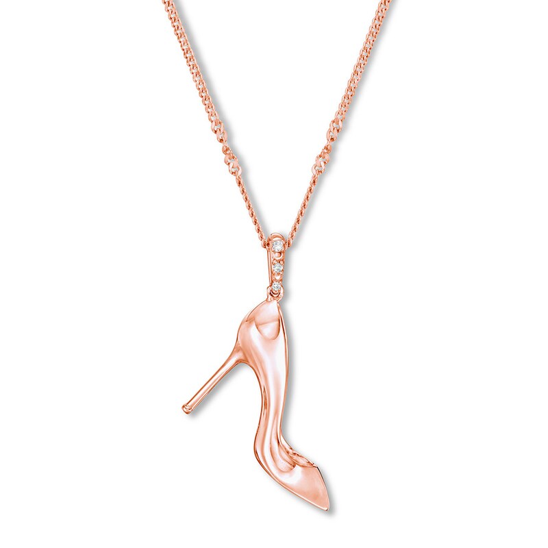 Main Image 1 of Emmy London Diamond Shoe Necklace 10K Rose Gold