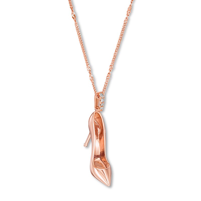 Main Image 3 of Emmy London Diamond Shoe Necklace 10K Rose Gold
