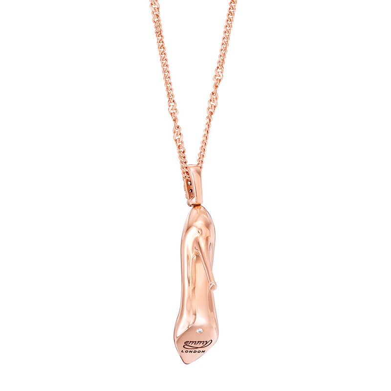Main Image 4 of Emmy London Diamond Shoe Necklace 10K Rose Gold