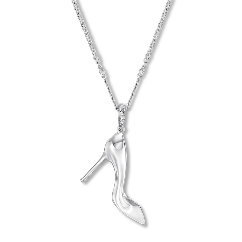 Emmy London Shoe Necklace Sterling Silver 20" Adjustable