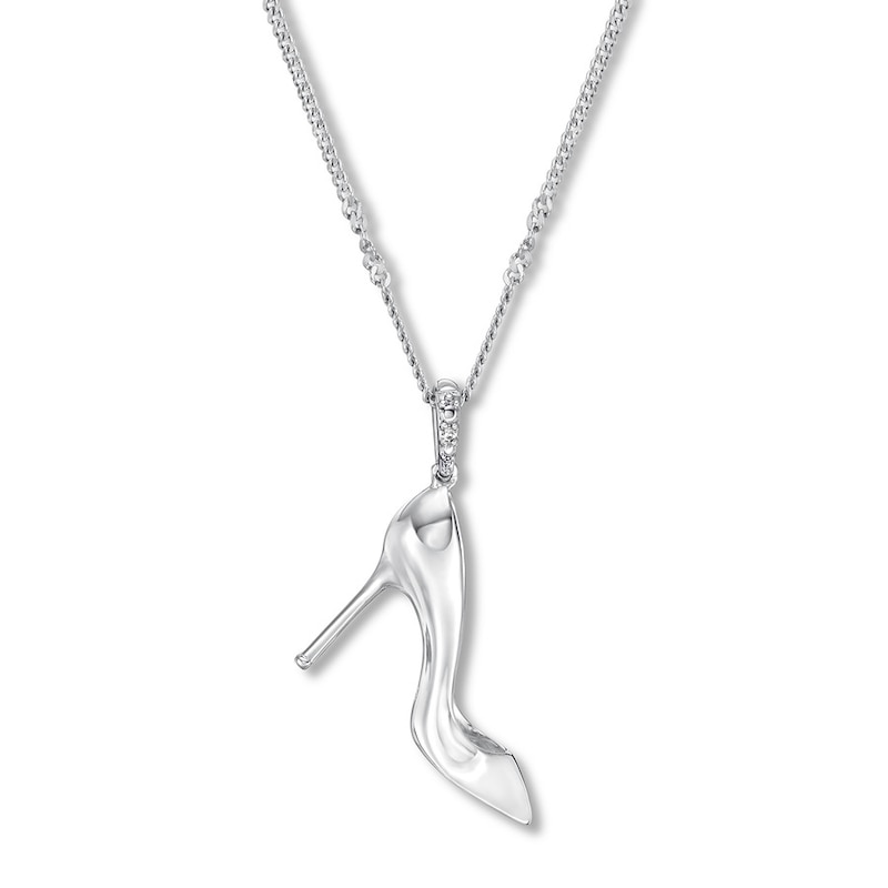Main Image 1 of Emmy London Shoe Necklace Sterling Silver 20&quot; Adjustable