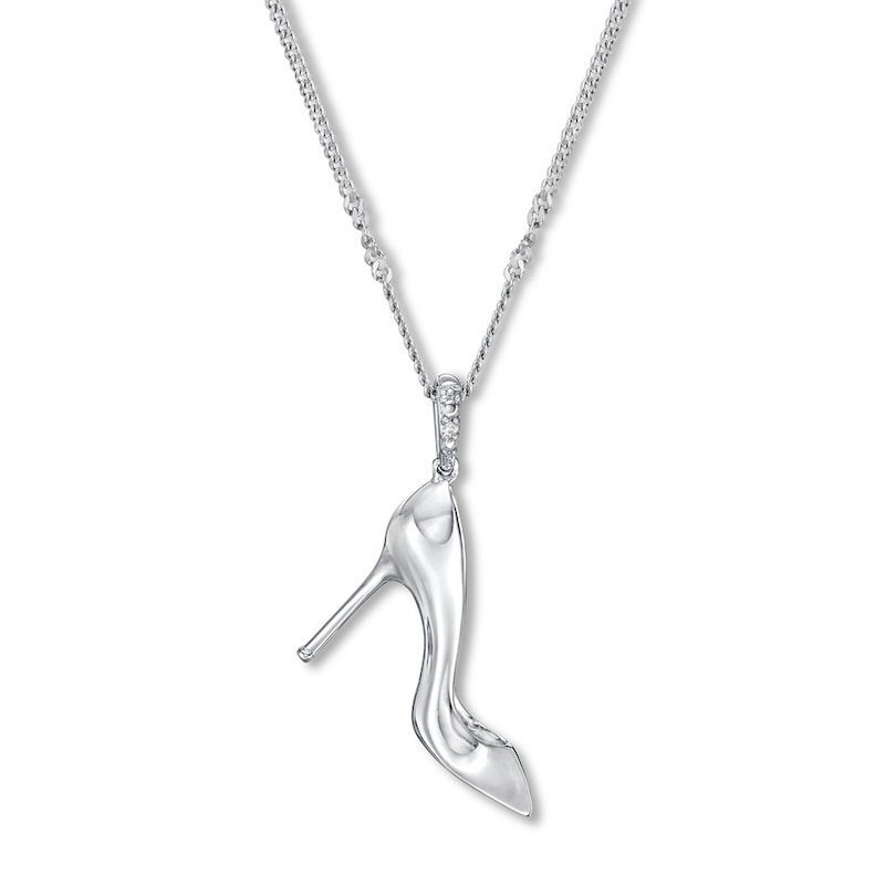 Main Image 2 of Emmy London Shoe Necklace Sterling Silver 20&quot; Adjustable