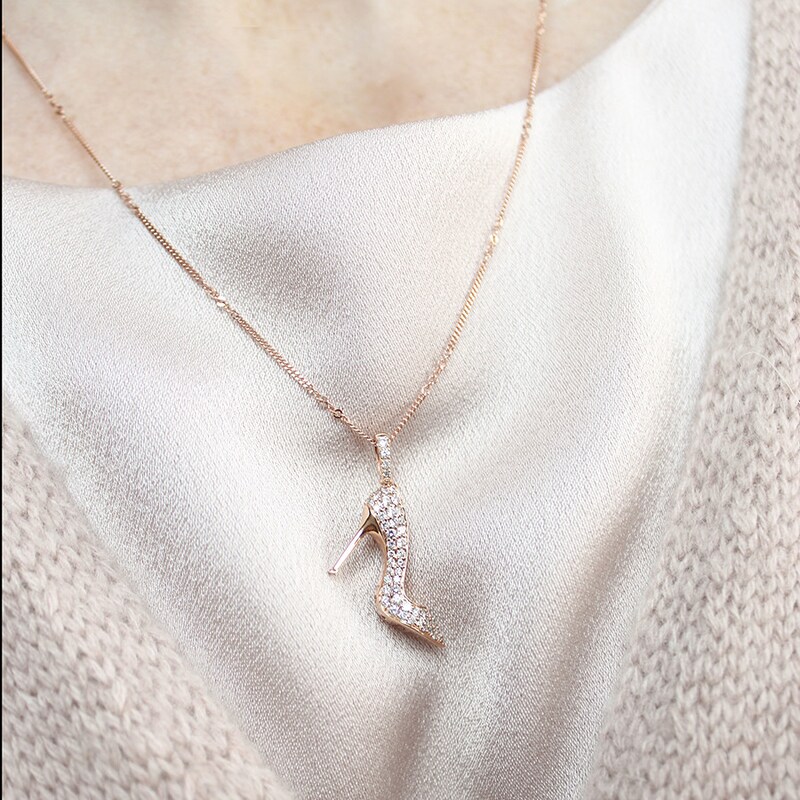 Main Image 2 of Emmy London Diamond Shoe Necklace 3/4 ct tw 14K Rose Gold