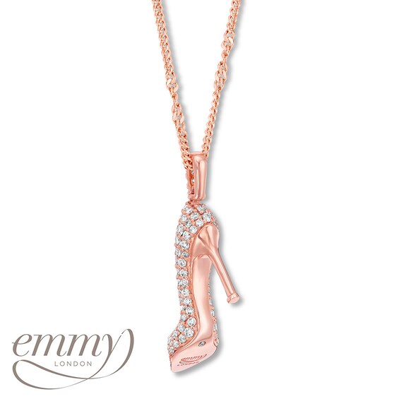 Emmy London Diamond Shoe Necklace 3/4 ct tw 14K Rose Gold Womens