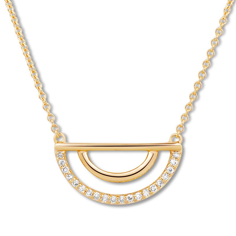 Diamond Geometric Necklace 1/10 ct tw Round-cut 10K Yellow Gold 18"