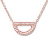 Thumbnail Image 1 of Diamond Geometric Necklace 1/10 ct tw Round-cut 10K Rose Gold 18&quot;