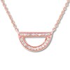 Thumbnail Image 0 of Diamond Geometric Necklace 1/10 ct tw Round-cut 10K Rose Gold 18"