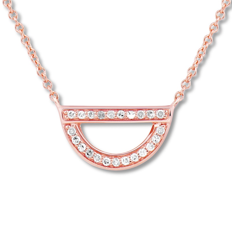 Diamond Geometric Necklace 1/10 ct tw Round-cut 10K Rose Gold 18"