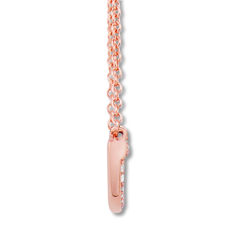 Main Image 2 of Diamond Geometric Necklace 1/10 ct tw Round-cut 10K Rose Gold 18&quot;