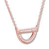 Diamond Geometric Necklace 1/10 ct tw Round-cut 10K Rose Gold 18"