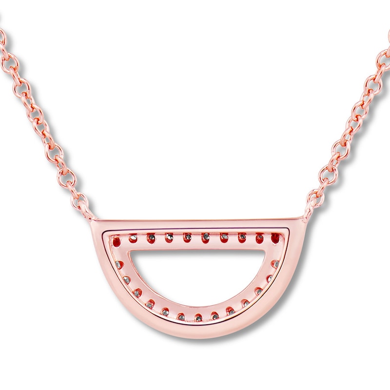 Diamond Geometric Necklace 1/10 ct tw Round-cut 10K Rose Gold 18"