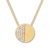 Diamond Circle Necklace 1/10 ct tw Round-cut 10K Yellow Gold 18"