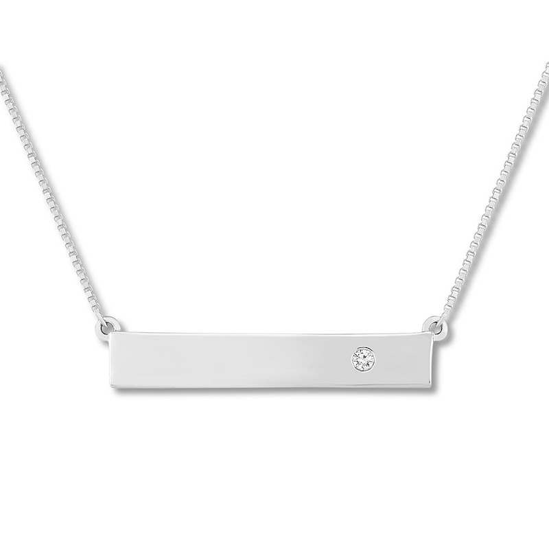 Diamond Bar "Wanderlust" Necklace Sterling Silver