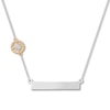 Thumbnail Image 0 of "Wanderlust" Bar Necklace with Compass Sterling Silver & 10K Yellow Gold