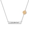 Thumbnail Image 2 of &quot;Wanderlust&quot; Bar Necklace with Compass Sterling Silver & 10K Yellow Gold