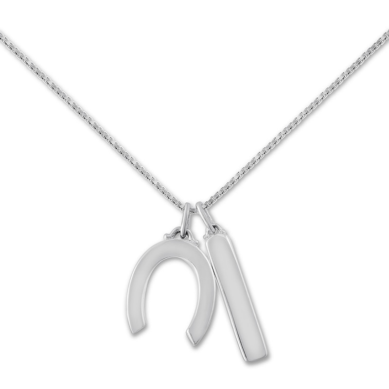 Main Image 3 of Horseshoe Necklace 1/15 ct tw Diamonds Sterling Silver