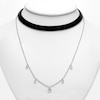 Thumbnail Image 1 of Diamond Layered Necklace 1/10 ct tw Sterling Silver & Leather 12"