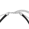 Thumbnail Image 2 of Diamond Layered Necklace 1/10 ct tw Sterling Silver & Leather 12"