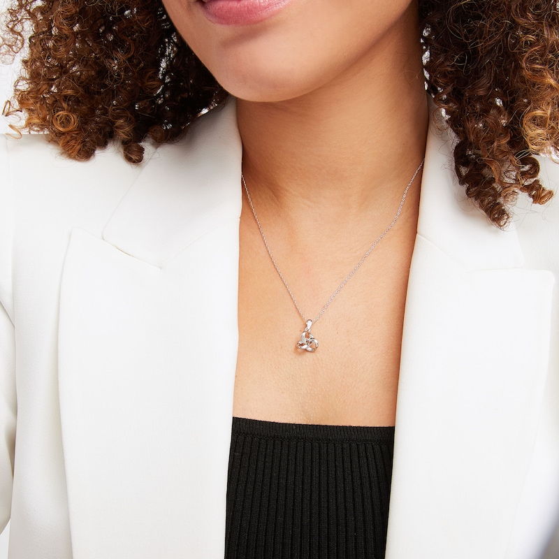 Main Image 2 of Diamond Knot Necklace Sterling Silver 18&quot;