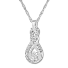Diamond Necklace Sterling Silver 18"