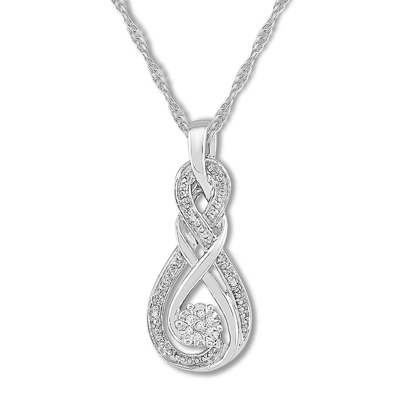 Diamond Necklace Sterling Silver 18"