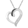Diamond Heart Necklace Sterling Silver 18"