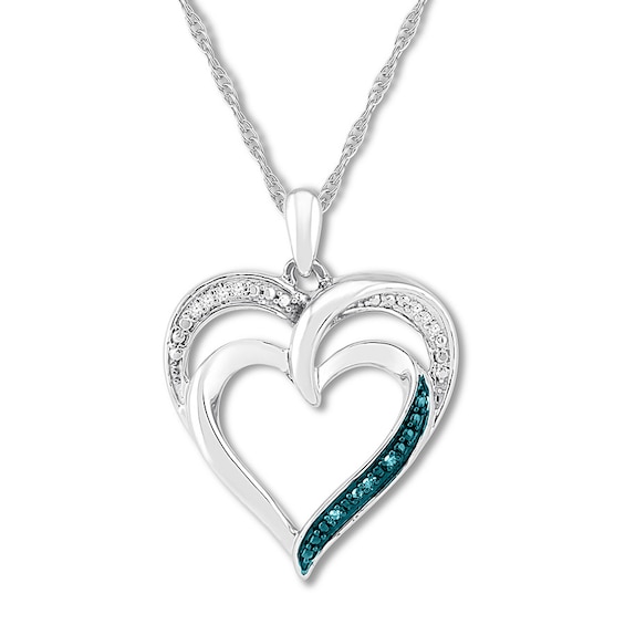 Kay Diamond Heart Necklace Sterling Silver 18"
