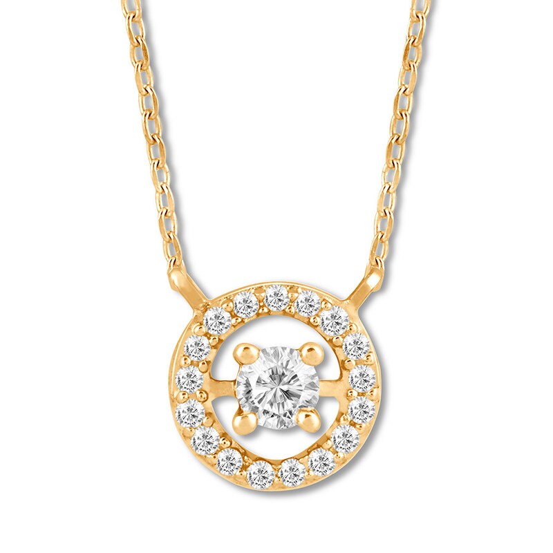 Diamond Choker Necklace 1/15 ct tw 10K Yellow Gold 16.5"