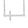Thumbnail Image 1 of Diamond Cross Choker Necklace 1/20 ct tw 10K White Gold 16.75"